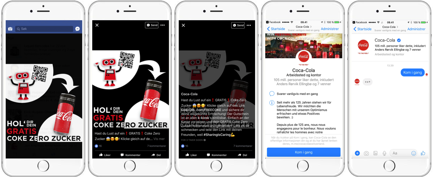 Coca Cola advertisement on Facebook