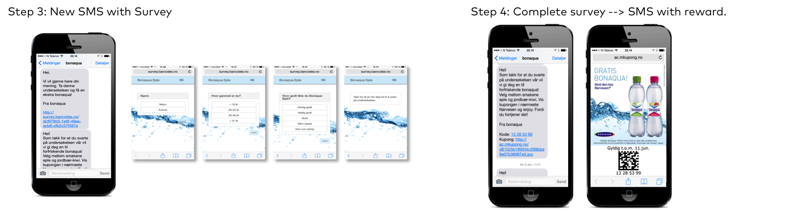 Sms with survey and reward